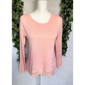 Altar'd State Coral Pink Pull Over High Low Sweater Women's size XS